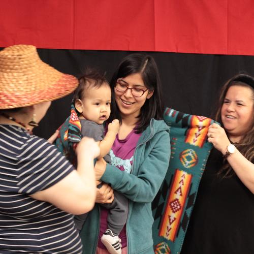 Blanketing Ceremony at VAHS's Indigenous Early Years program